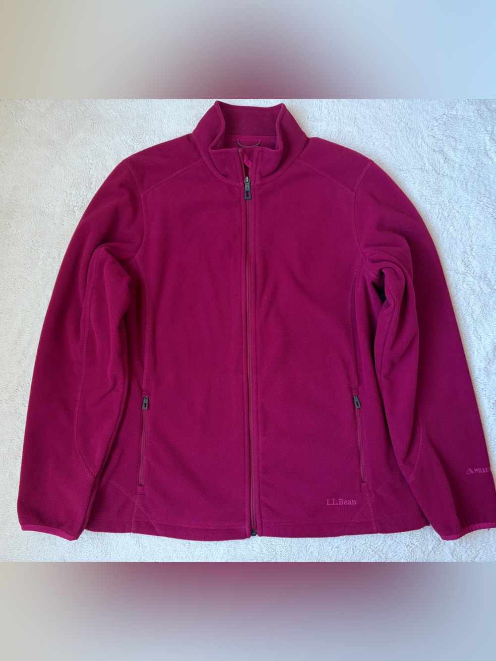L.L. Bean Women's Full-Zip Fleece Jacket in Berry Women Size Large
